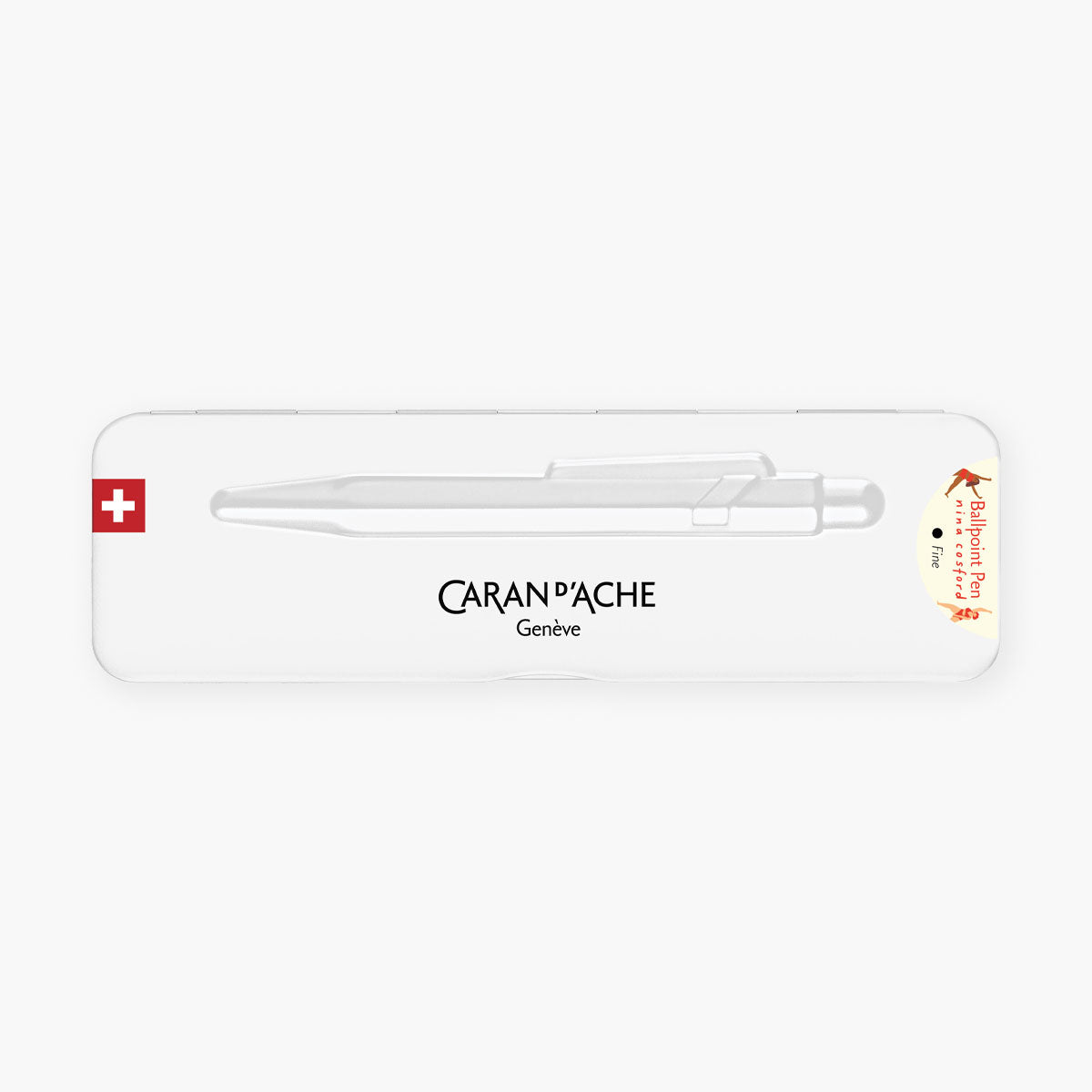 Aluminiowy długopis Caran dAche 849 & Nina Cosford – kremowy, Caran d'Ache, papierniczy design