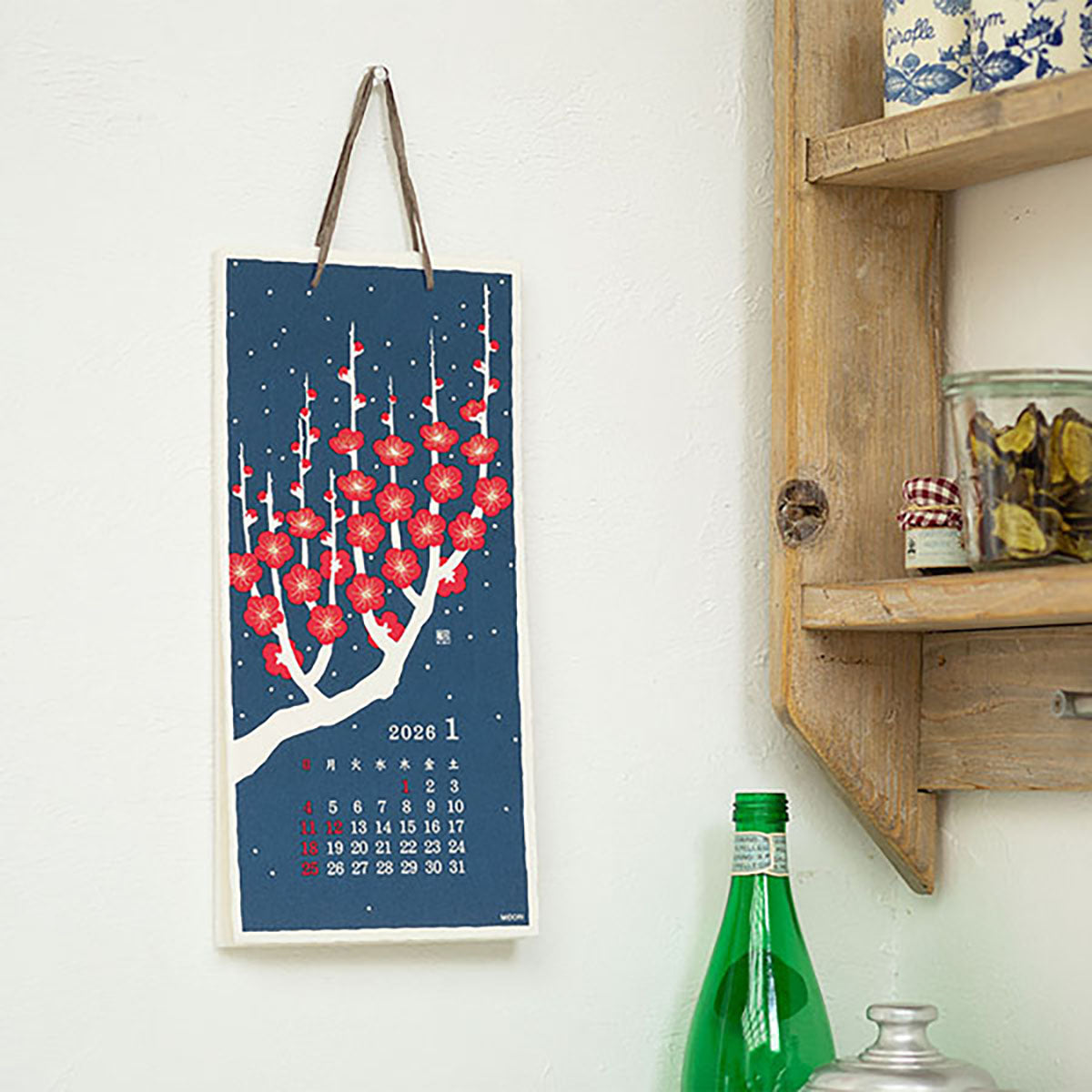 Kalendarz ścienny 2026 Echizen S – Flower, Midori, papierniczy design