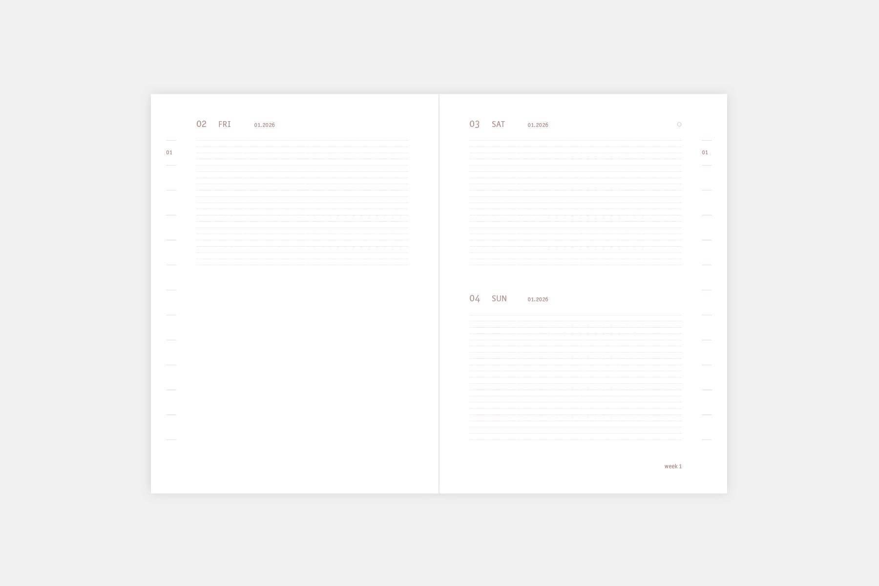 Kalendarz dzienny Everyday 2026 róż – outlet