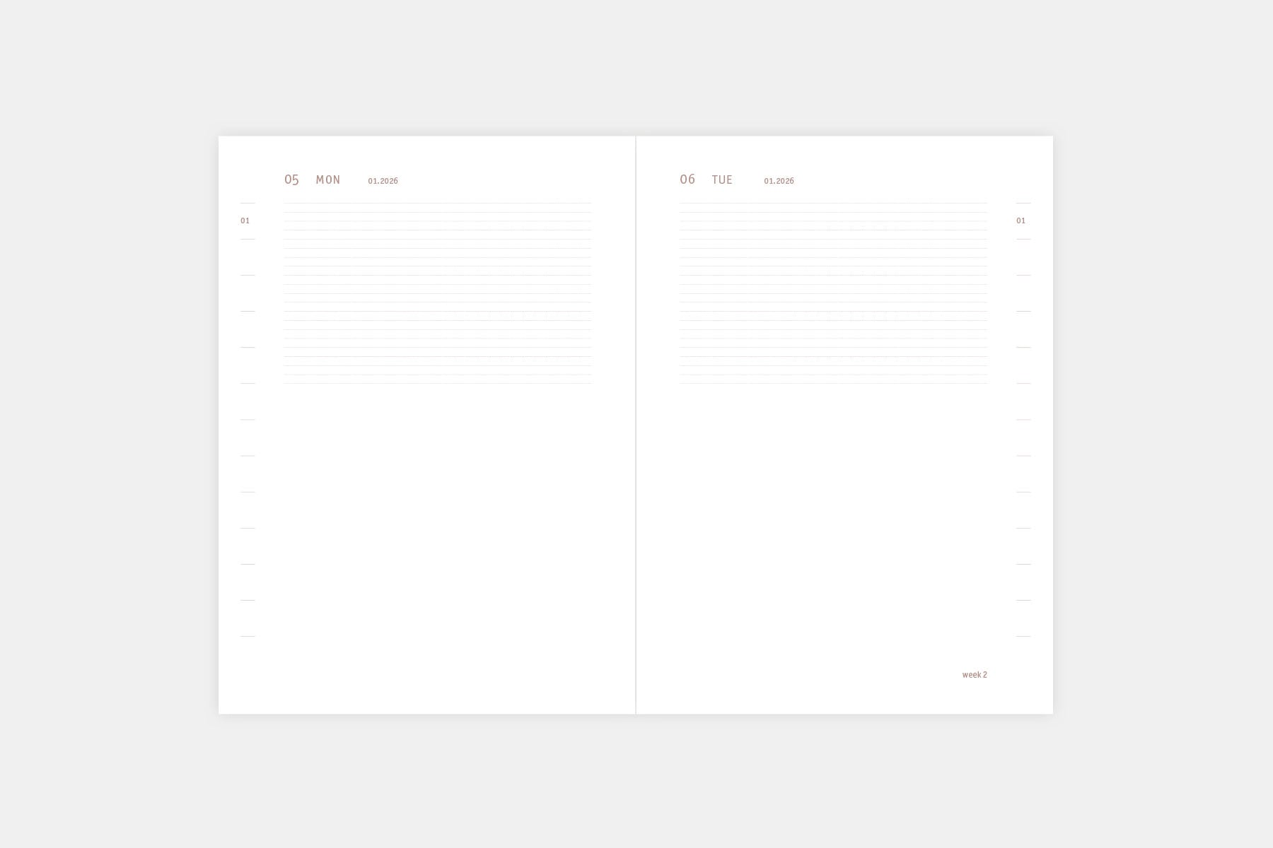 Kalendarz dzienny Everyday 2026 róż – outlet