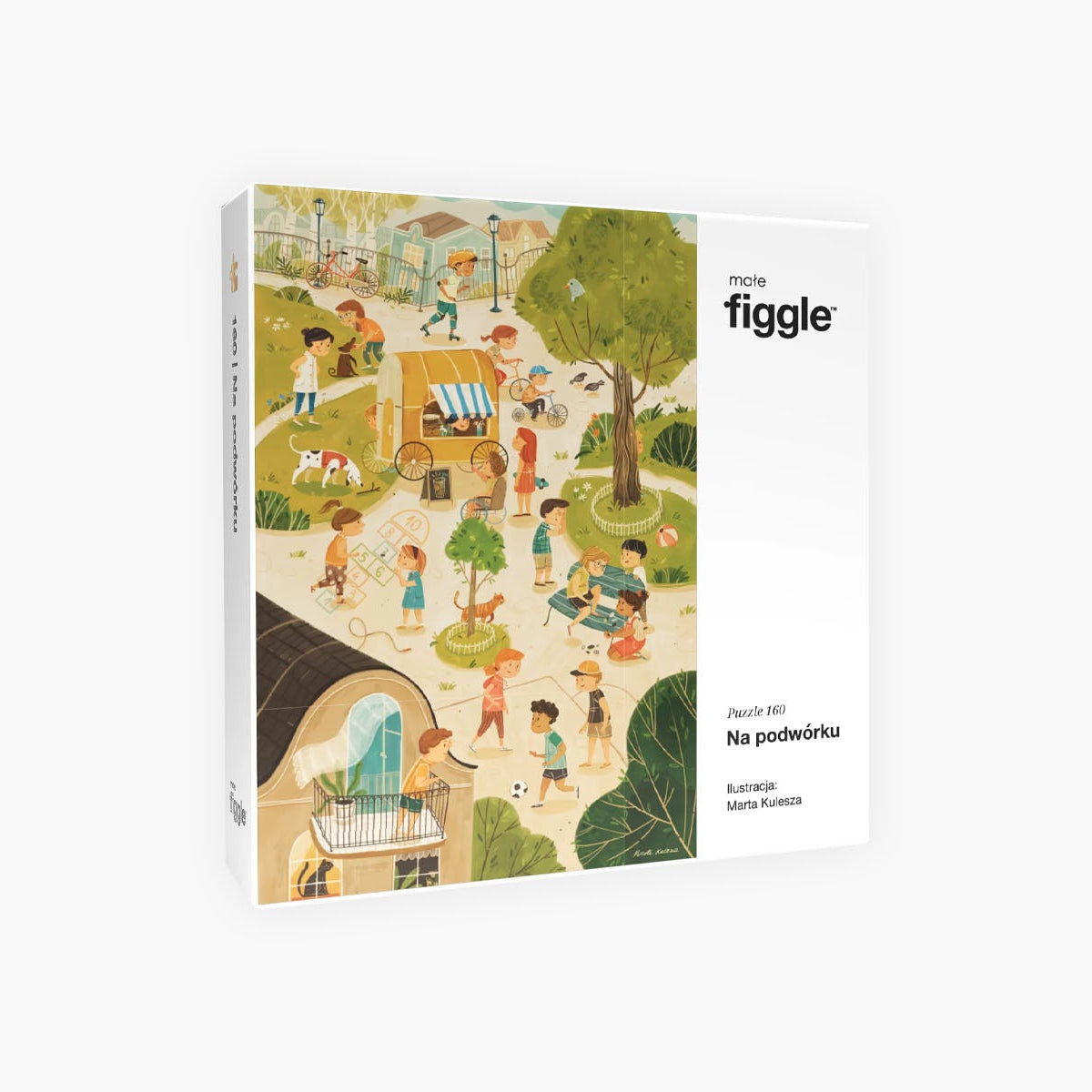 Puzzle 160 – Na podwórku, Figgle, papierniczy design