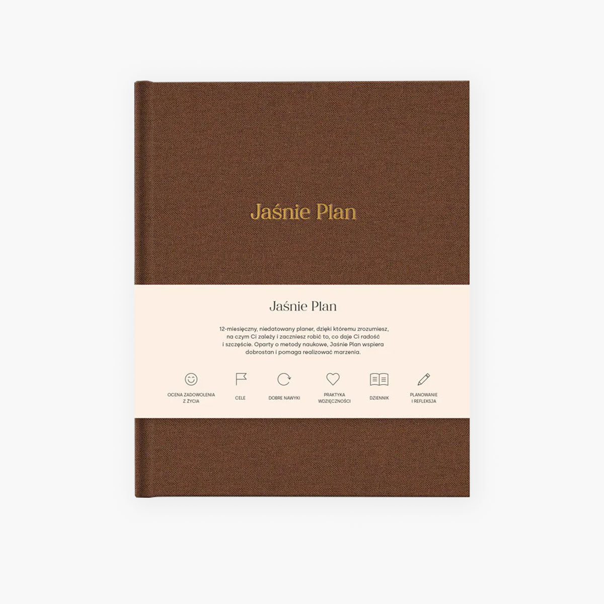 Jaśnie Plan – planner niedatowany - brązowy, Jaśnie Plan, papierniczy design