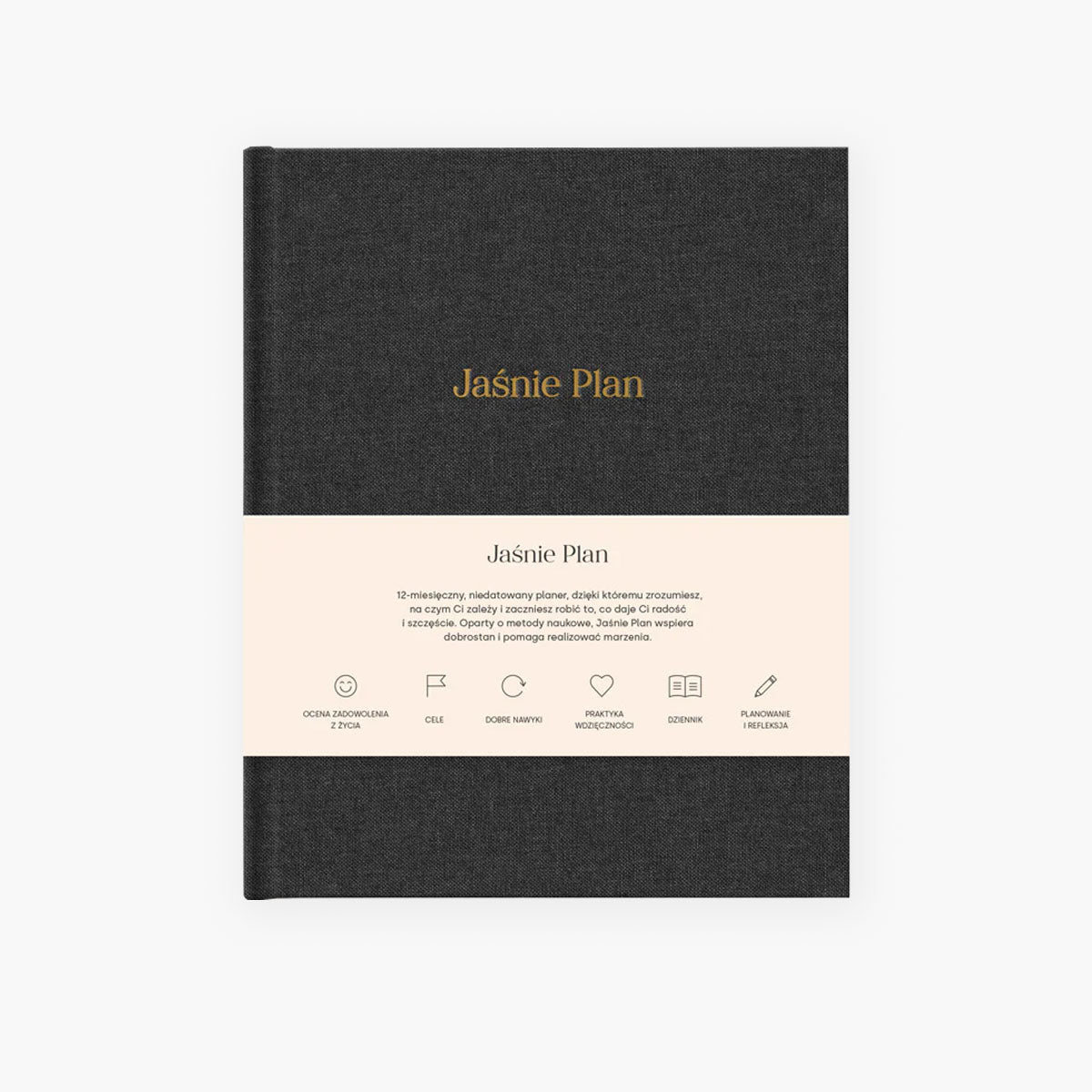 Jaśnie Plan – planner niedatowany - grafitowy, Jaśnie Plan, papierniczy design