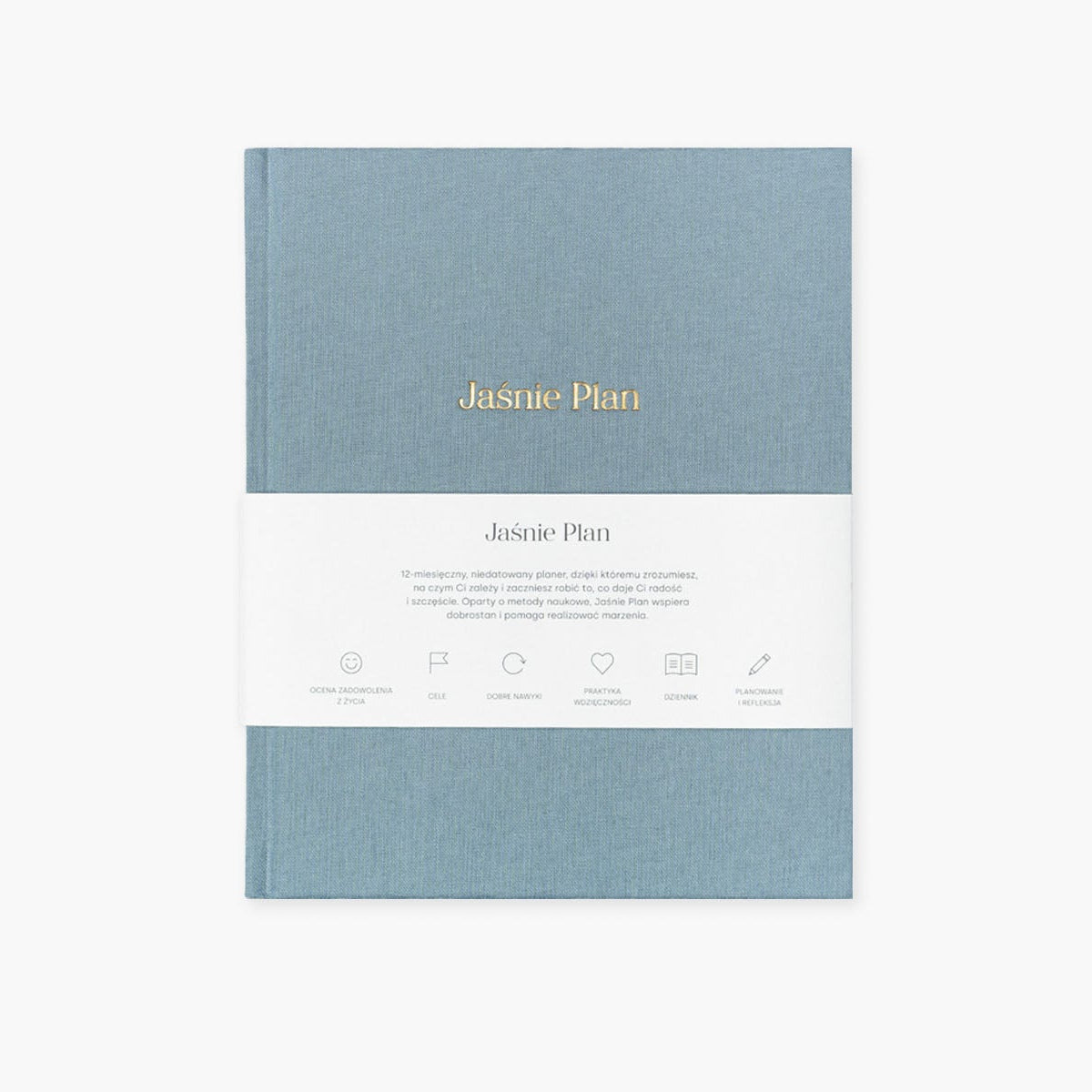Jaśnie Plan – planner niedatowany niebieski, Jaśnie Plan, papierniczy design