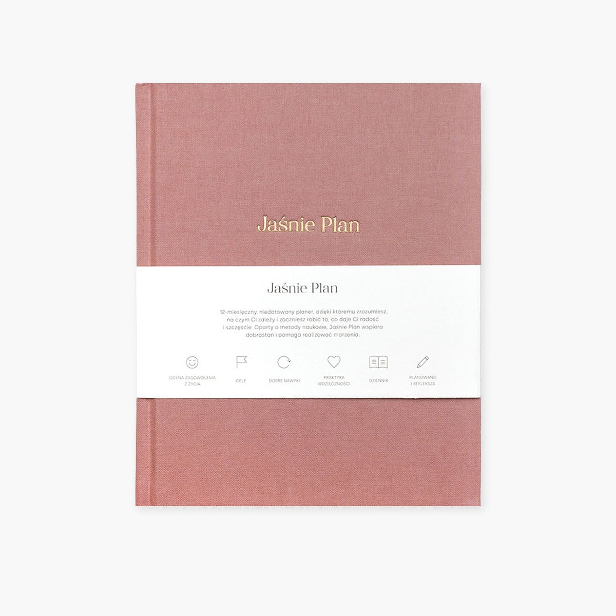 Jaśnie Plan – planner niedatowany różowy, Jaśnie Plan, papierniczy design