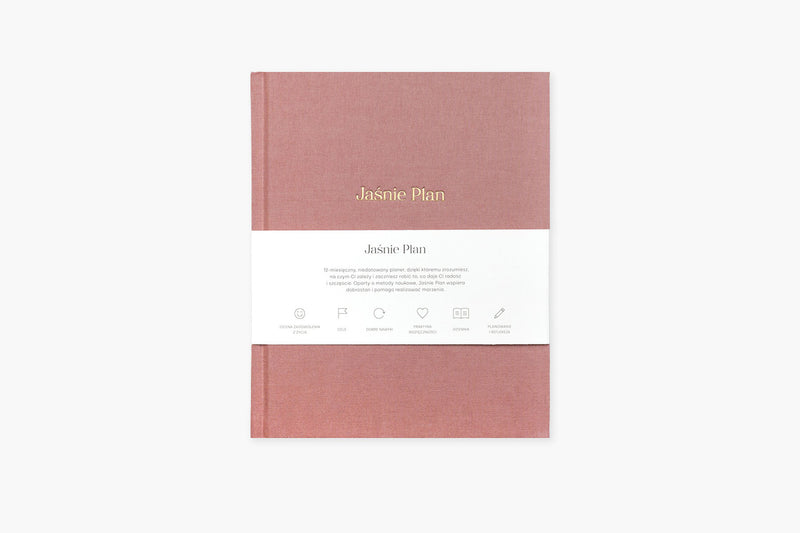 Jaśnie Plan – planner niedatowany różowy, Jaśnie Plan, papierniczy design