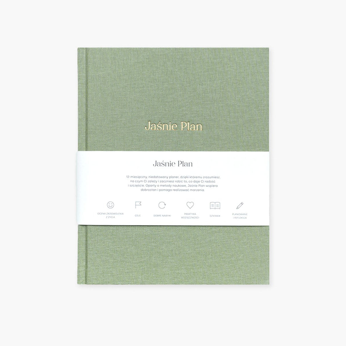 Jaśnie Plan – planner niedatowany szałwiowy, Jaśnie Plan, papierniczy design