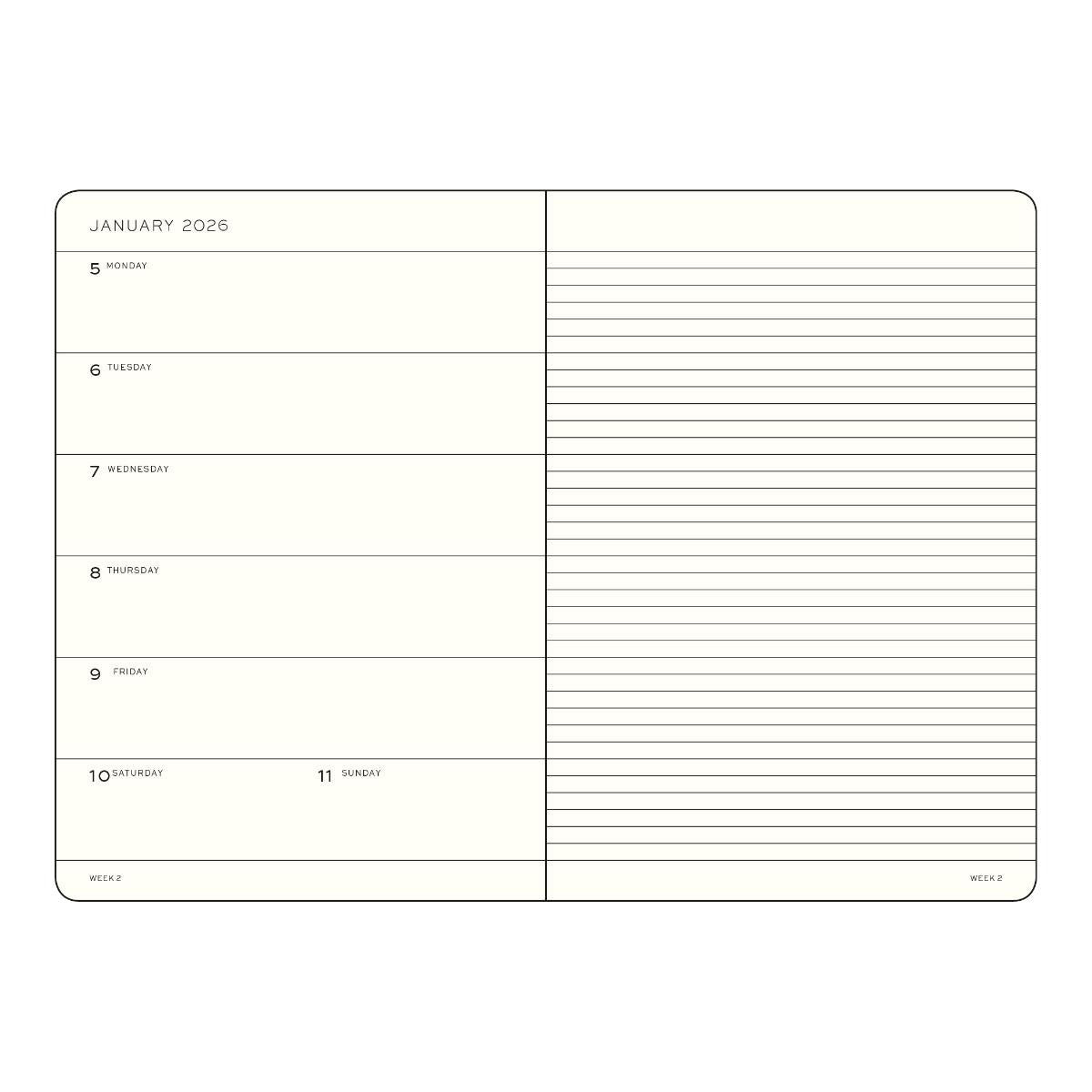 Kalendarz akademicki Leuchtturm1917 na 18 miesięcy (2025/2026), Leuchtturm1917, papierniczy design