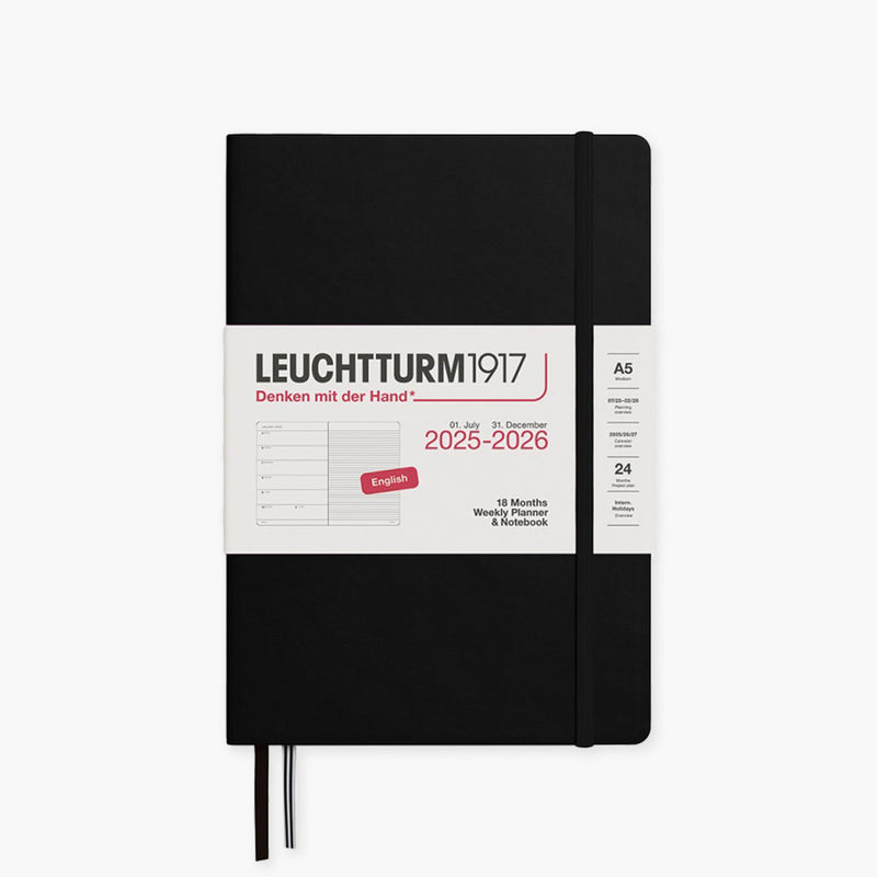Kalendarz akademicki Leuchtturm1917 na 18 miesięcy (2025/2026)- czarny, Leuchtturm1917, papierniczy design