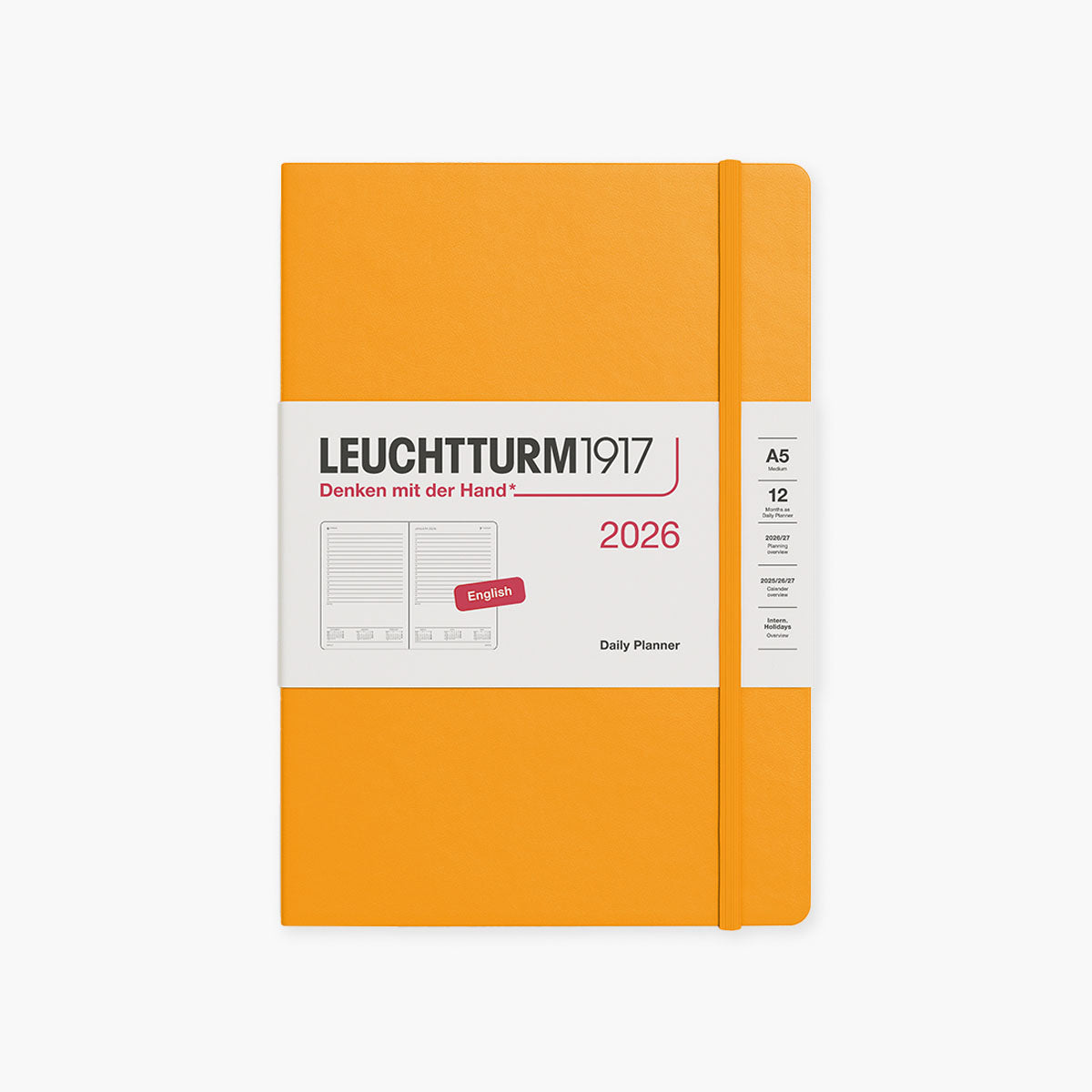 Kalendarz dzienny A5 na rok 2026 Leuchtturm 1917 – żółty, Leuchtturm 1917, papierniczy design