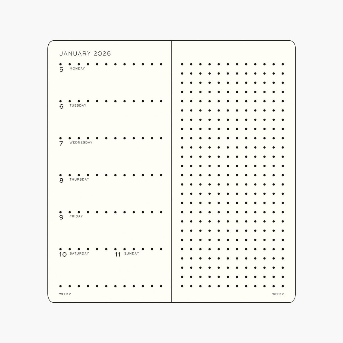 Kalendarz tygodniowy Wallet na rok 2026 Leuchtturm 1917, Leuchtturm 1917, papierniczy design