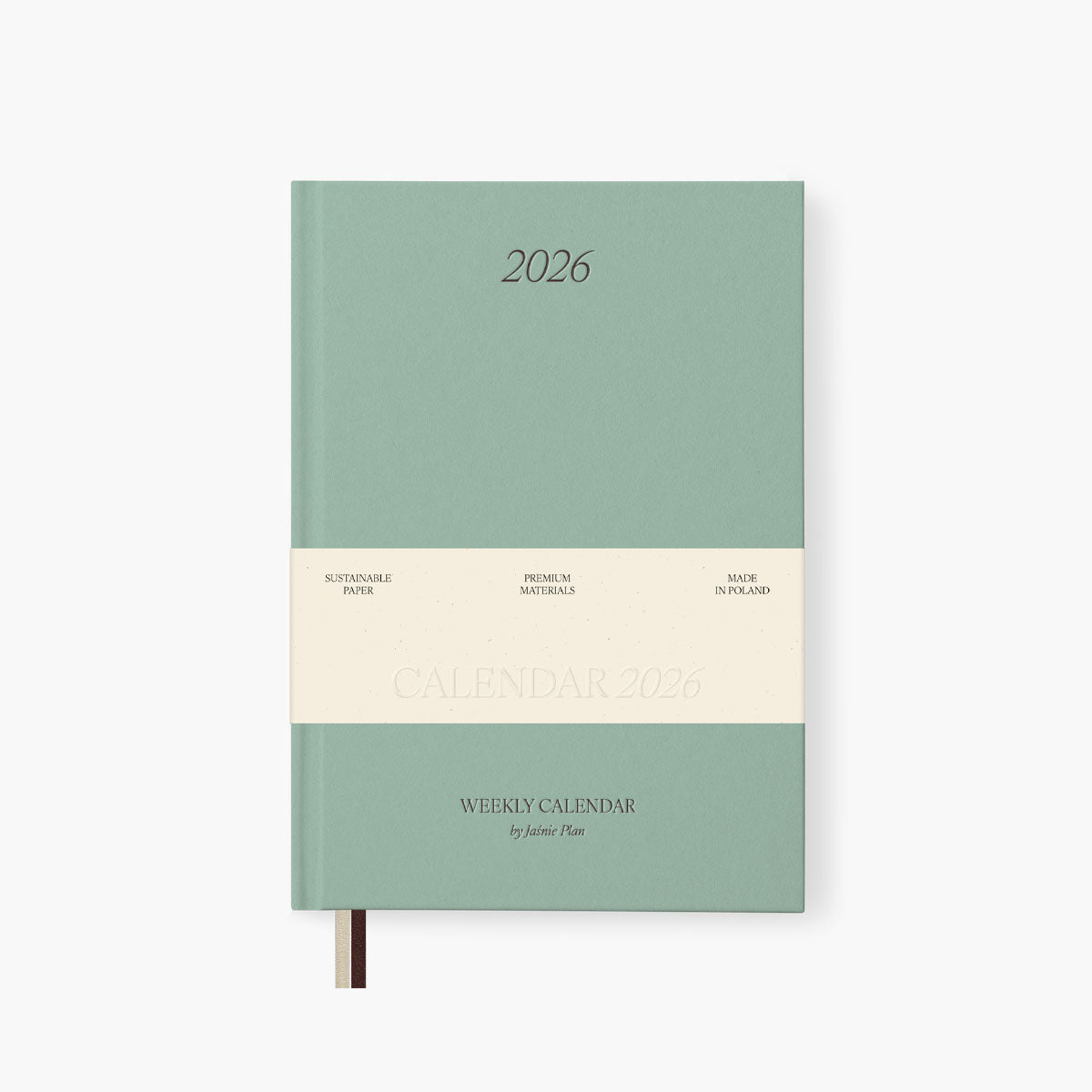 Jaśnie Plan Kalendarz 2026 – zielony, Jaśnie Plan, papierniczy design