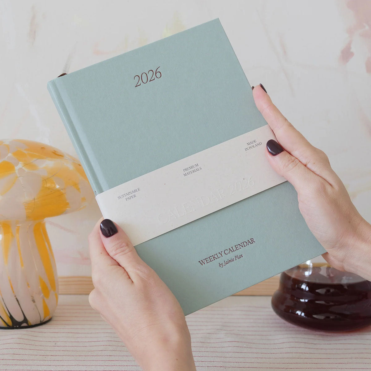Jaśnie Plan Kalendarz 2026 – zielony, Jaśnie Plan, papierniczy design
