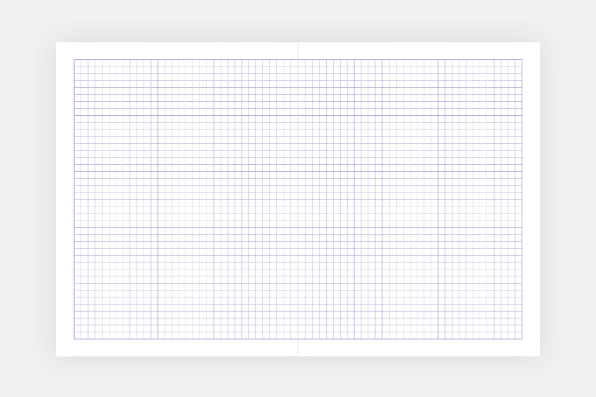 Strony w zadrukiem w kratkę kalendarza Grid na rok 2027.