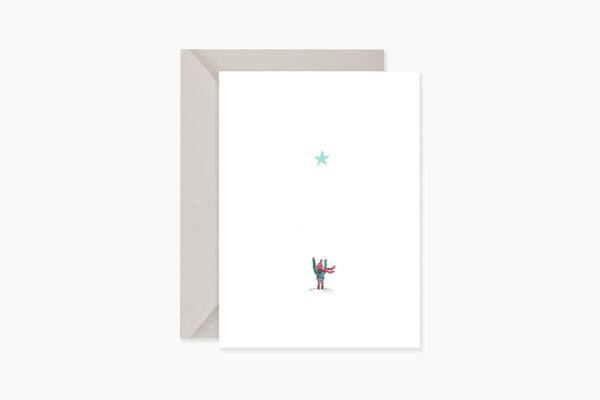 Kartka świąteczna – chłopczyk i gwiazda, Muska, papierniczy design