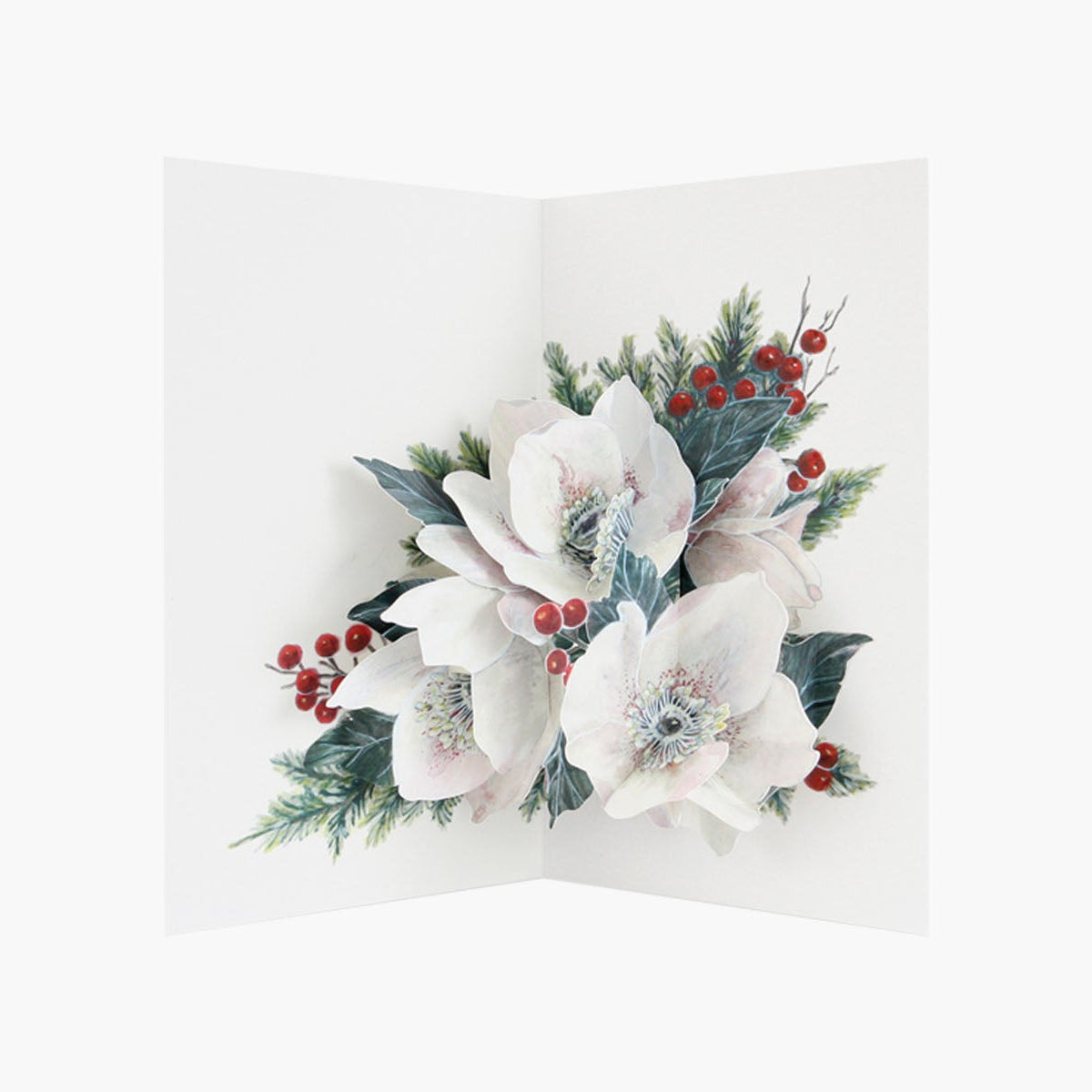 Kartka pop-up – świąteczna róża, UWP Luxe, stationery design