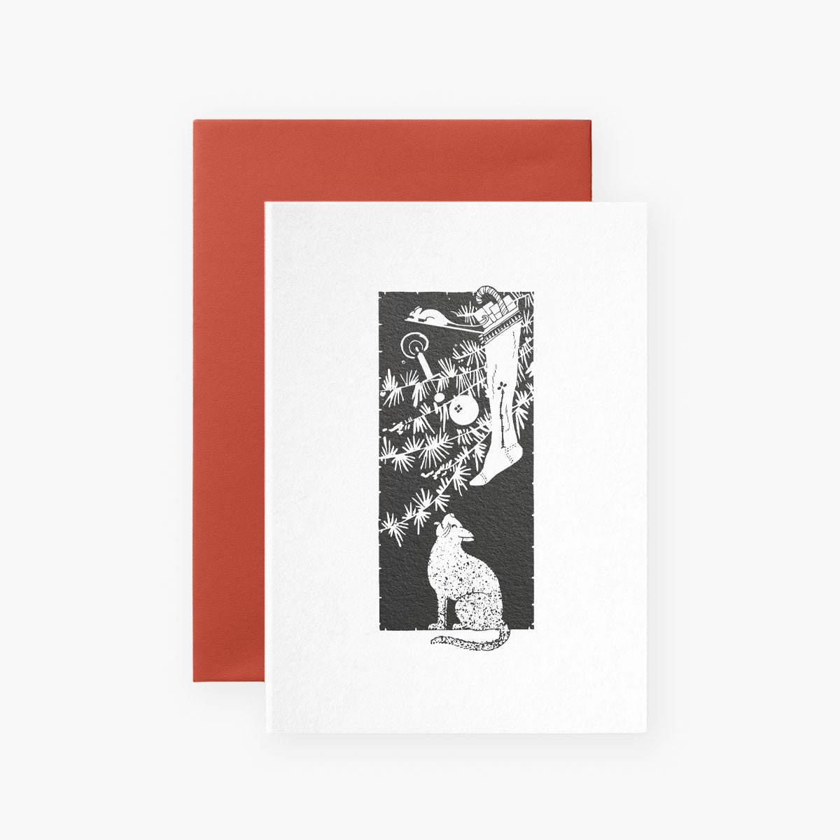 Kartka świąteczna Vintage Winter – kot, Suska, papierniczy design