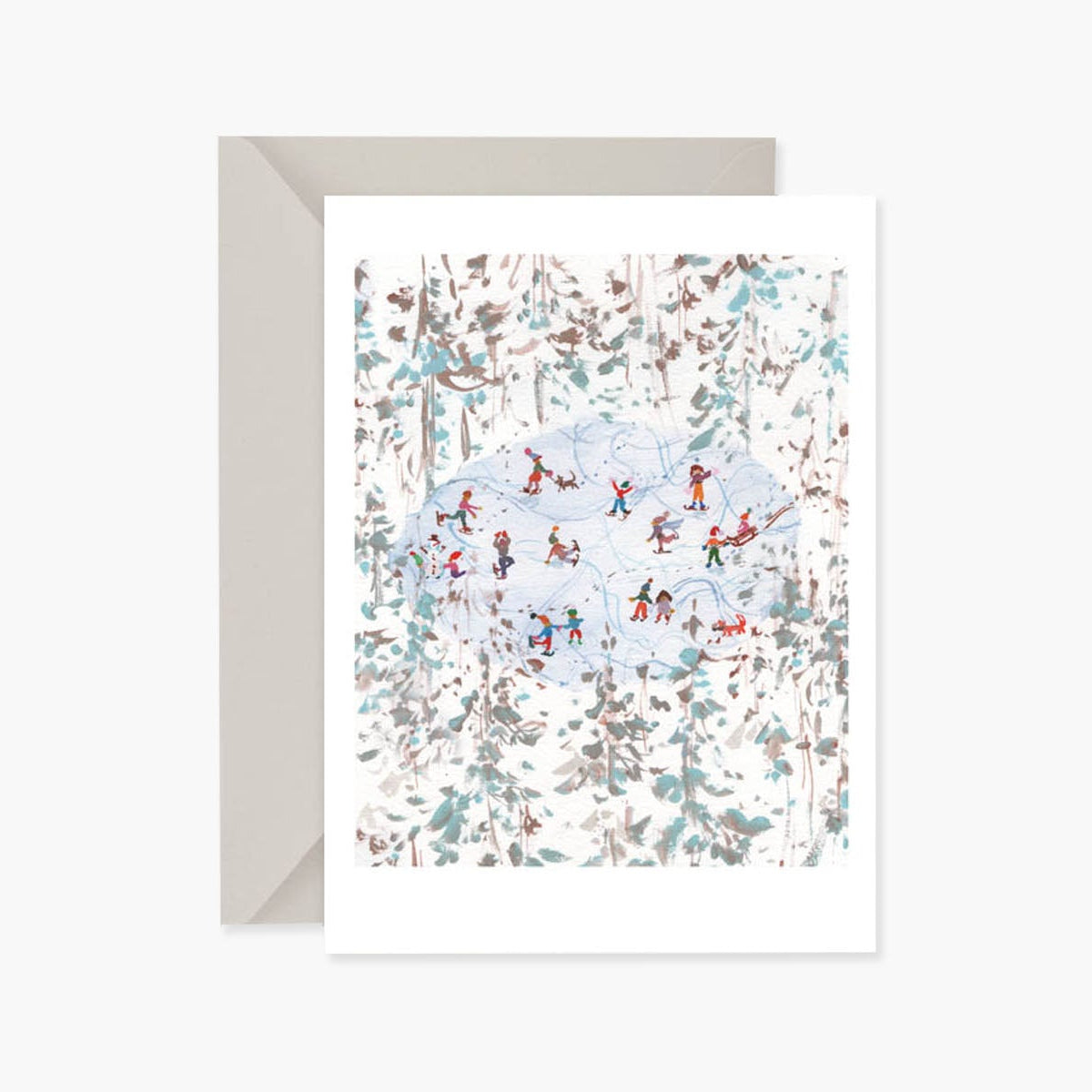 Kartka świąteczna – lodowisko, Muska, papierniczy design