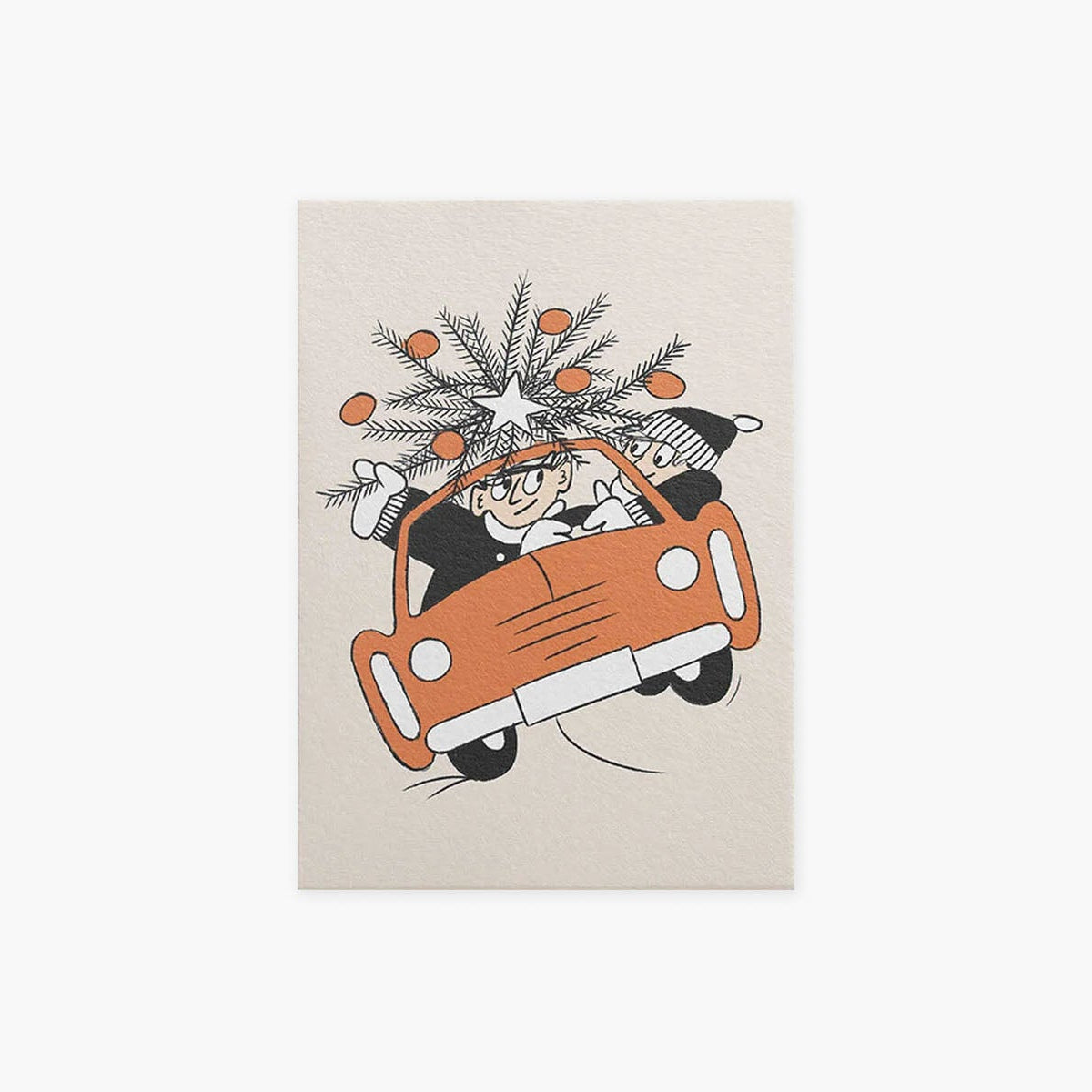 Kartka świąteczna – samochód, Suska&Kabsch, design sklep papierniczy, domowe biuro
