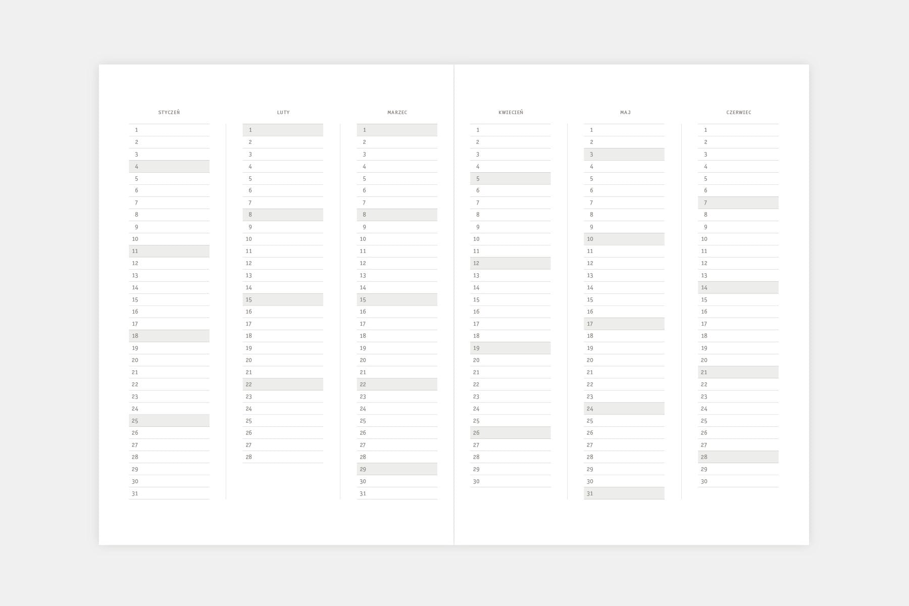 Kalendarz KLASYK MMXXVI północ – outlet