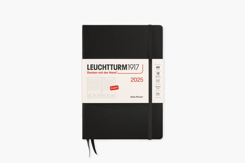 Kalendarz dzienny A5 na rok 2025 Leuchtturm 1917 – czarny , Leuchtturm1917, papierniczy design