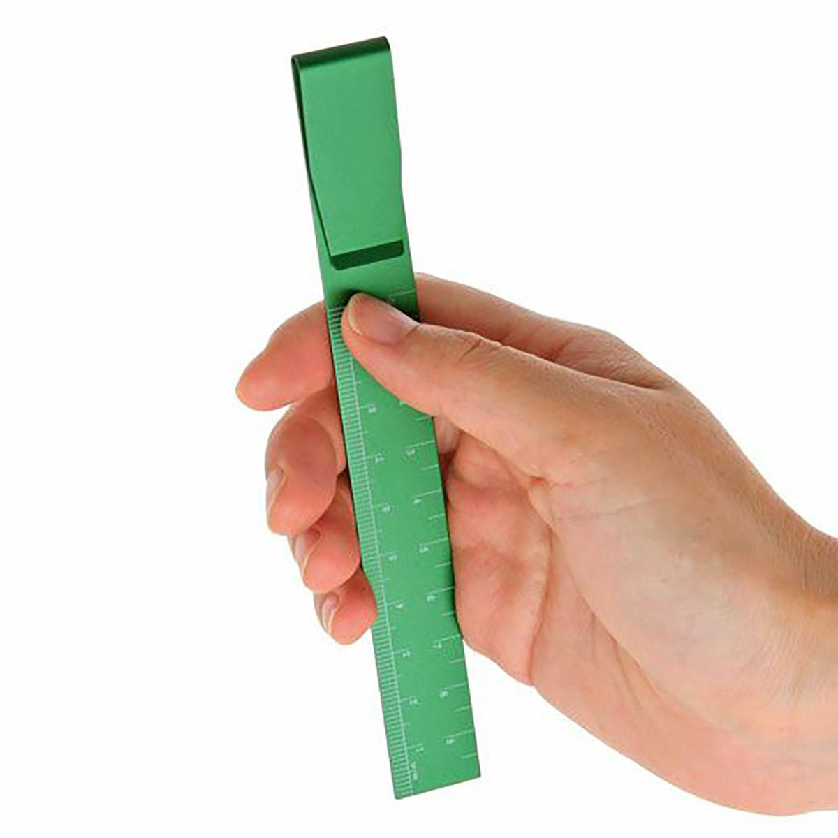 Aluminiowa linijka Clip Ruler – zielona, Highide, papierniczy design