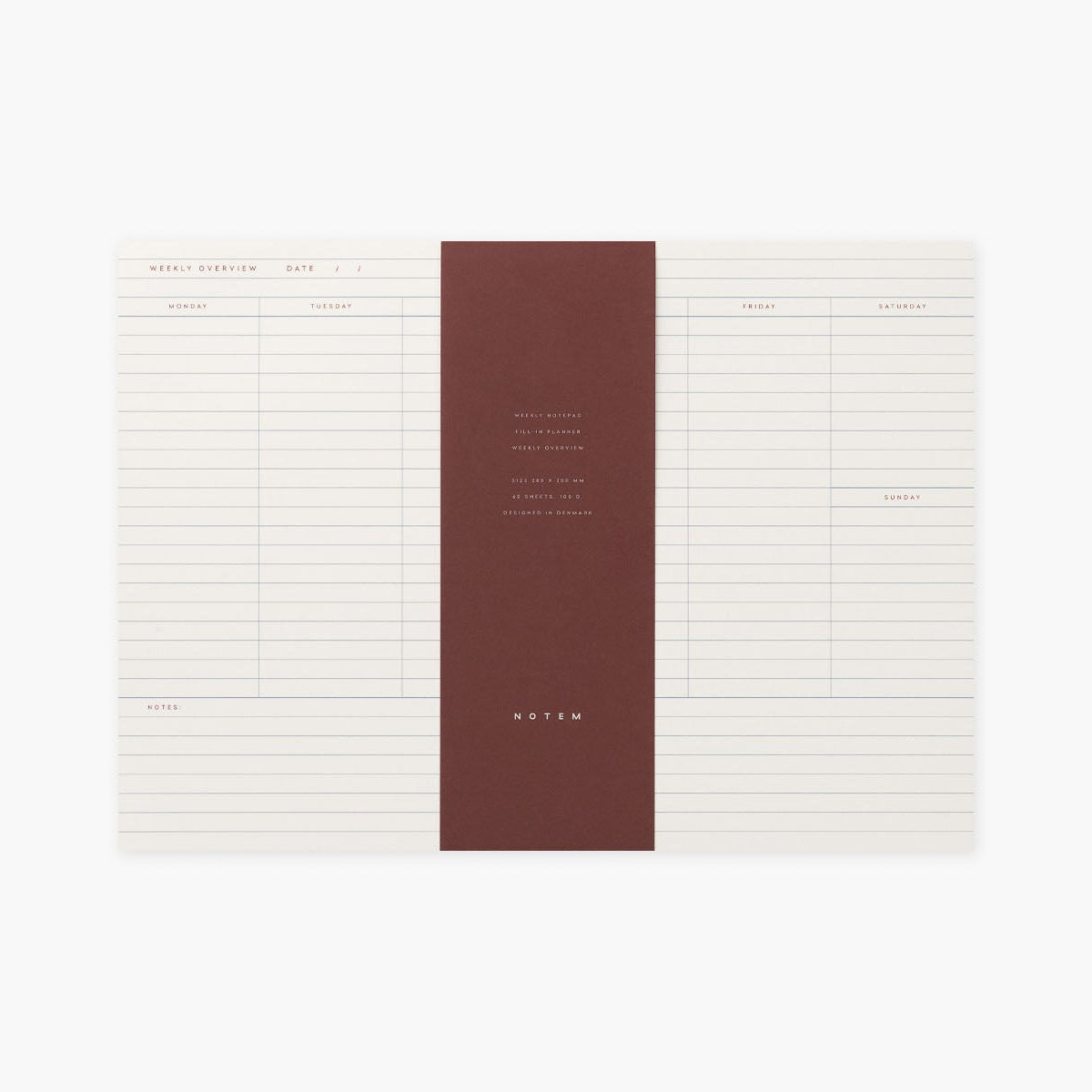 Milo pad – planner tygodniowy, Notem, papierniczy design