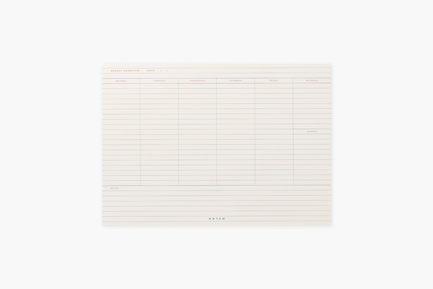 Milo pad – planner tygodniowy, Notem, papierniczy design