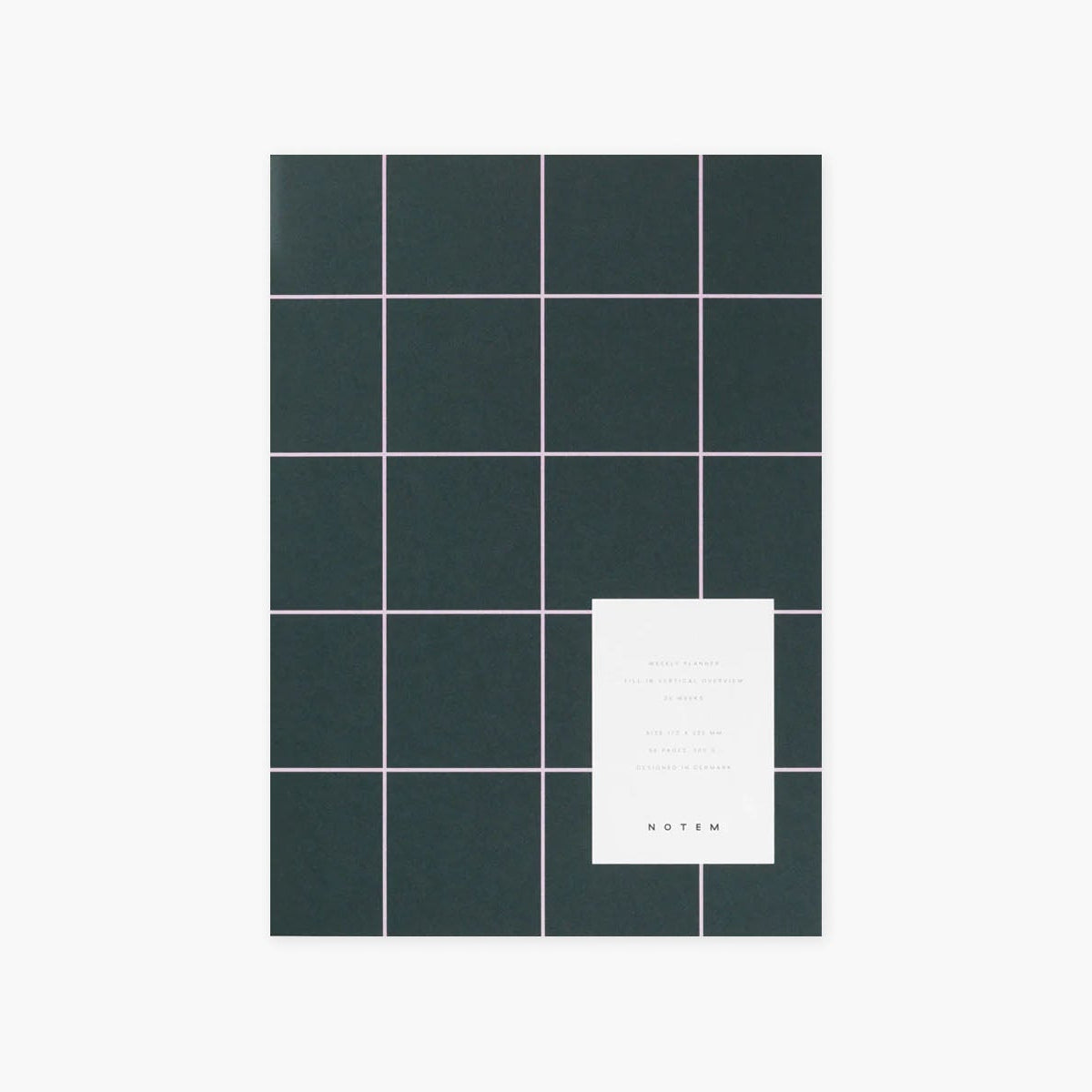 Planner niedatowany Milo – ciemnozielony, Notem, papierniczy design