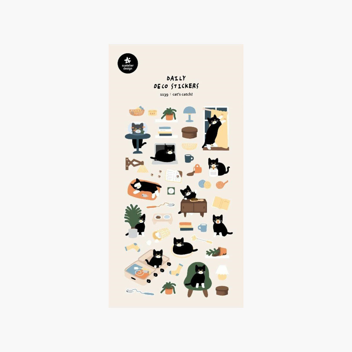 Ozdobne naklejki – Cat's Catch, Suatelier, papierniczy design