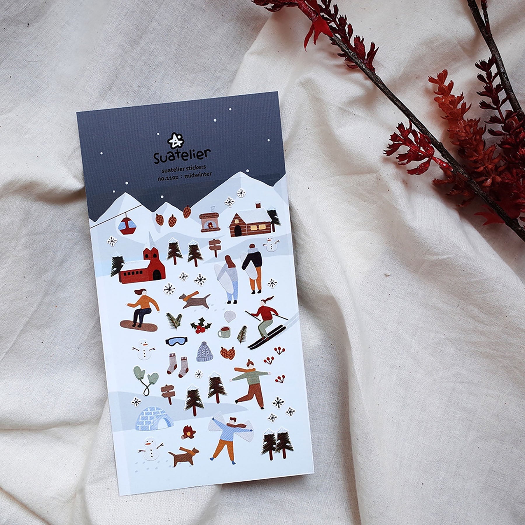 Ozdobne naklejki – Midwinter, Suatelier, papierniczy design