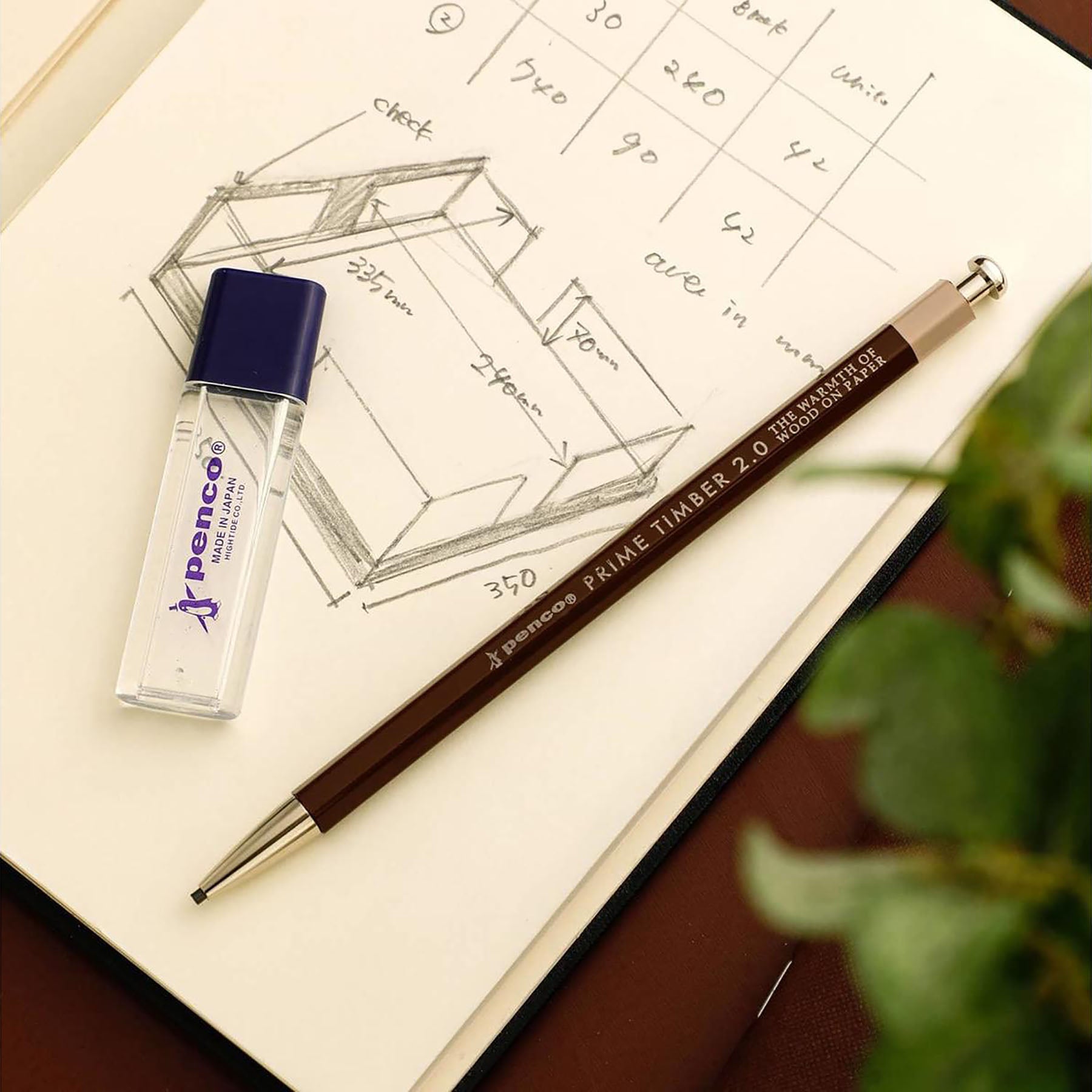 Ołówek mechaniczny Prime Timber – brązowy, Penco, papierniczy design