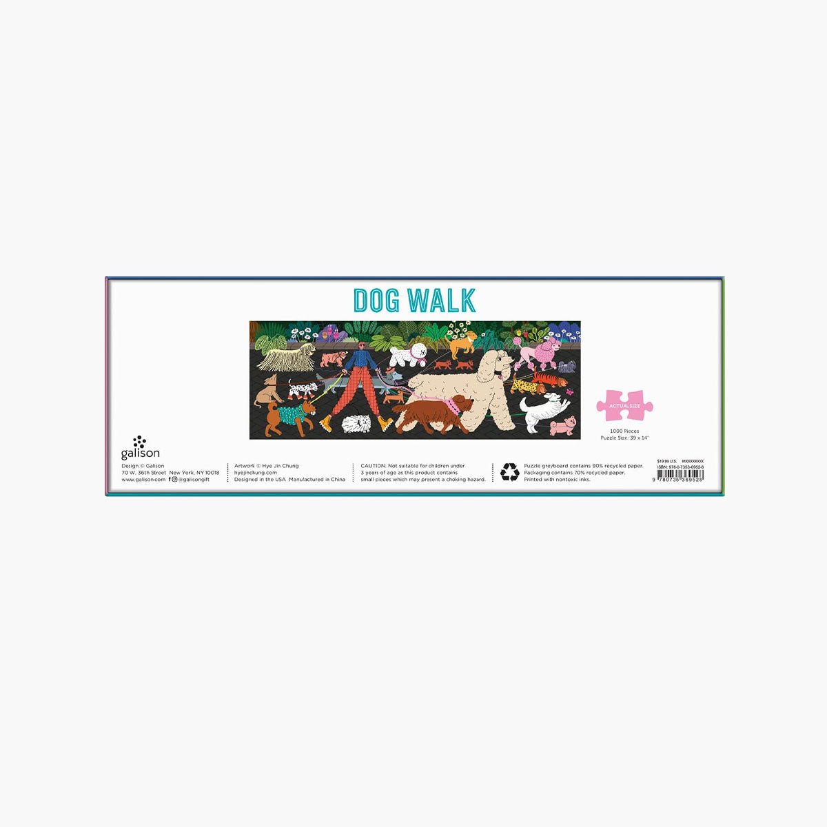 Puzzle 1000 – Dog Walk, Galison, papierniczy design