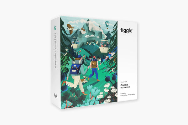 Puzzle 500 – Górskie opowieści, Figgle, papierniczy design