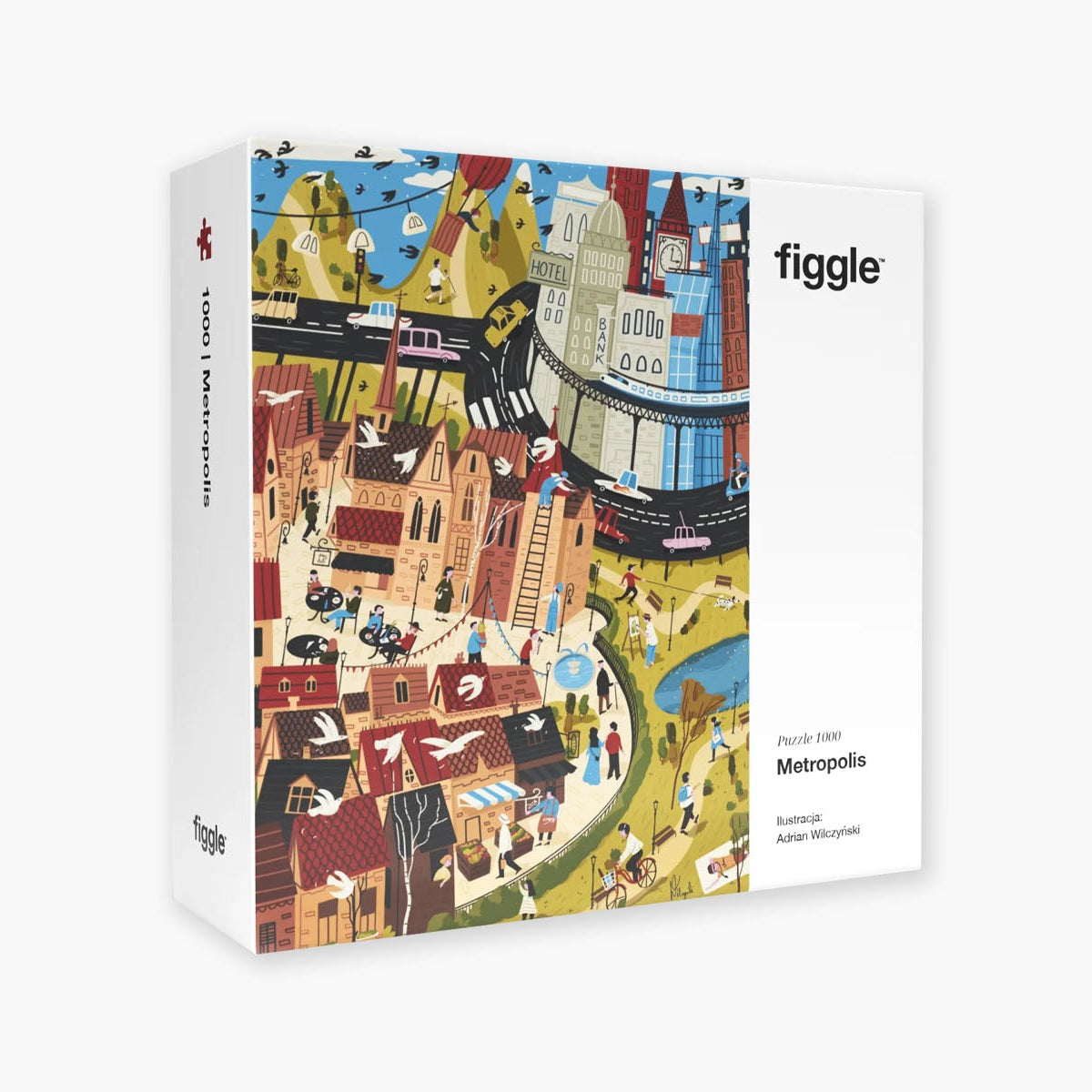 Puzzle 1000 – Metropolis, Figgle, papierniczy design