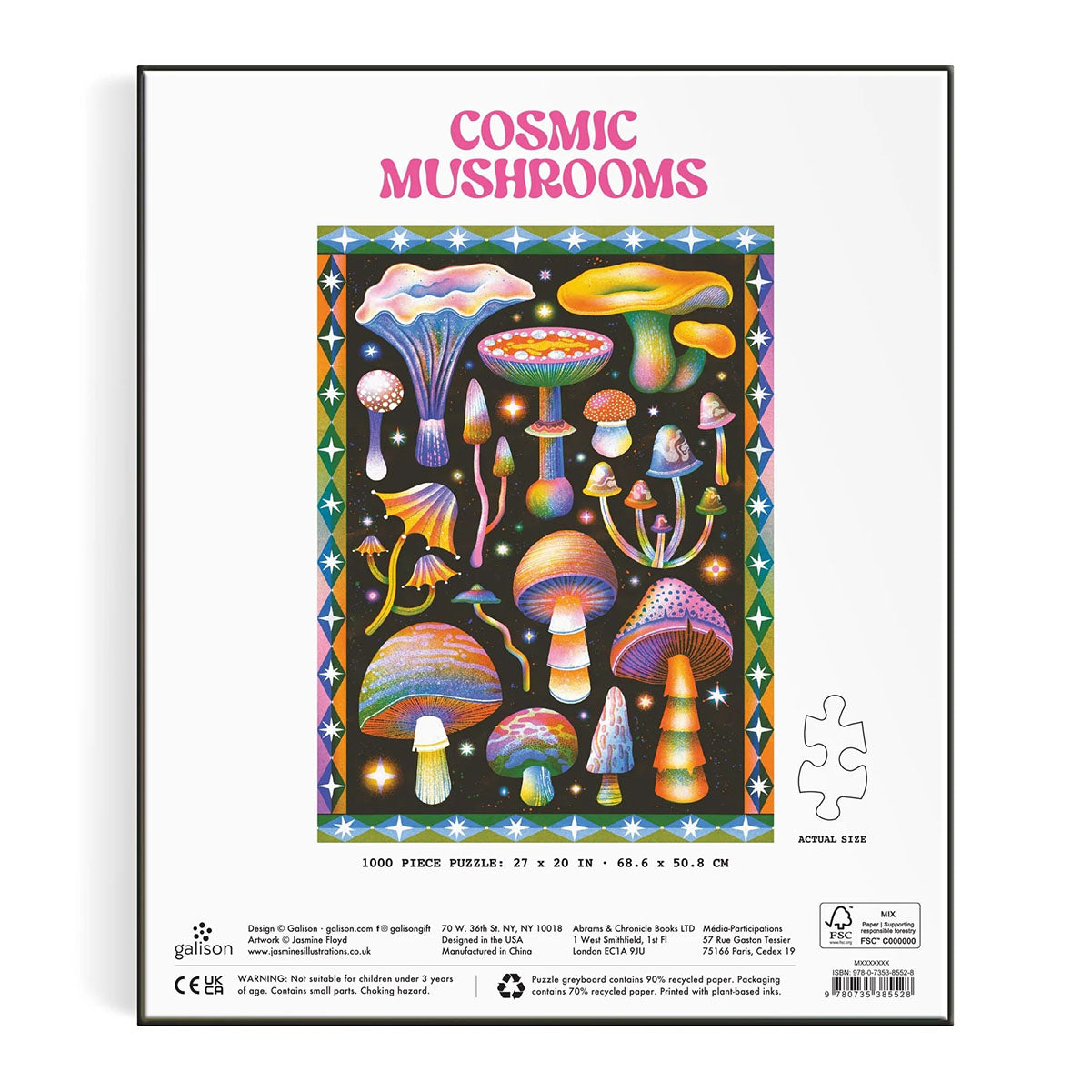 Puzzle 500 – Cosmic Mushrooms, Galison, papierniczy design