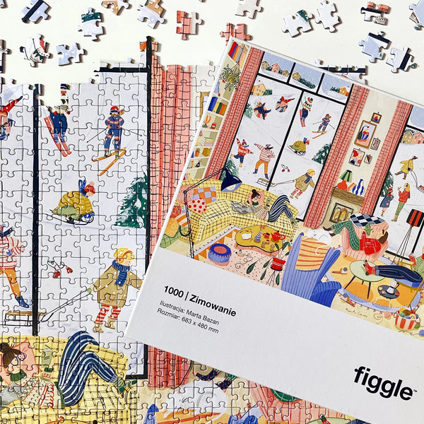 Puzzle 1000 – Zimowisko, Figgle, papierniczy design