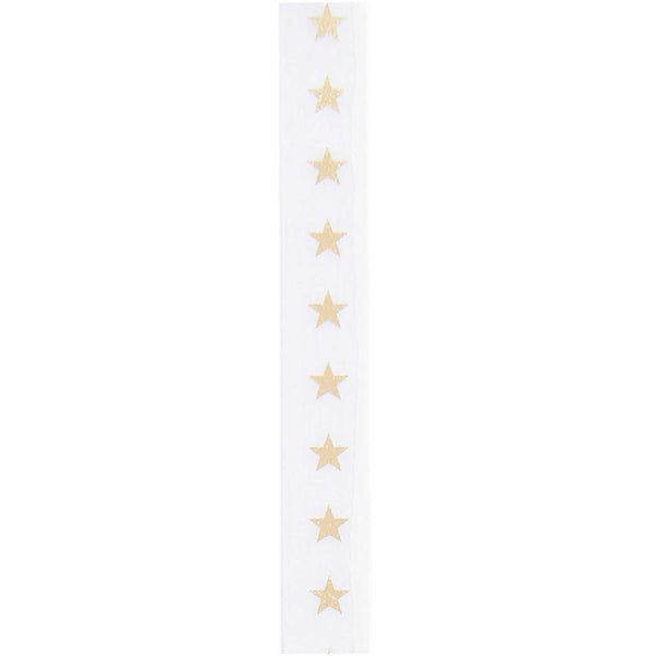 Papierowa taśma klejąca – biała w złote gwiazdy, Rico Design, papierniczy design