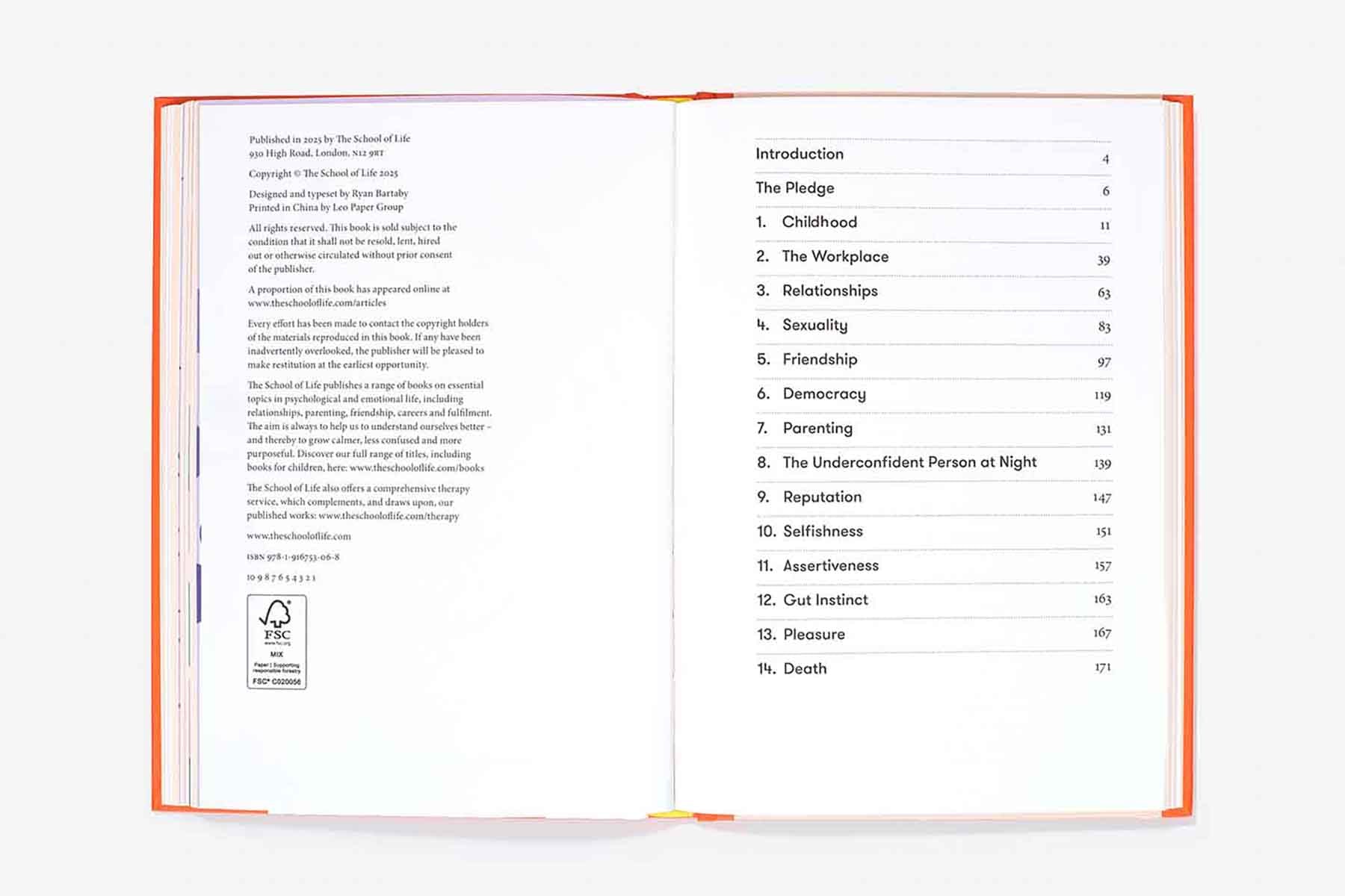 The Confidence Workbook, The School of Life, papierniczy design