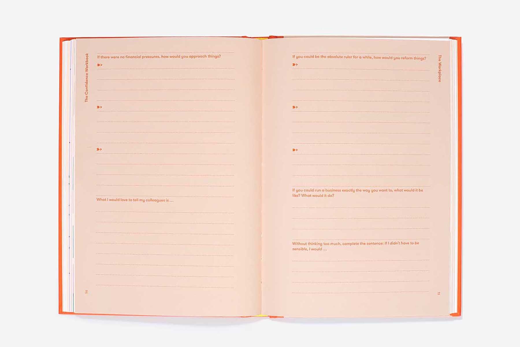 The Confidence Workbook, The School of Life, papierniczy design