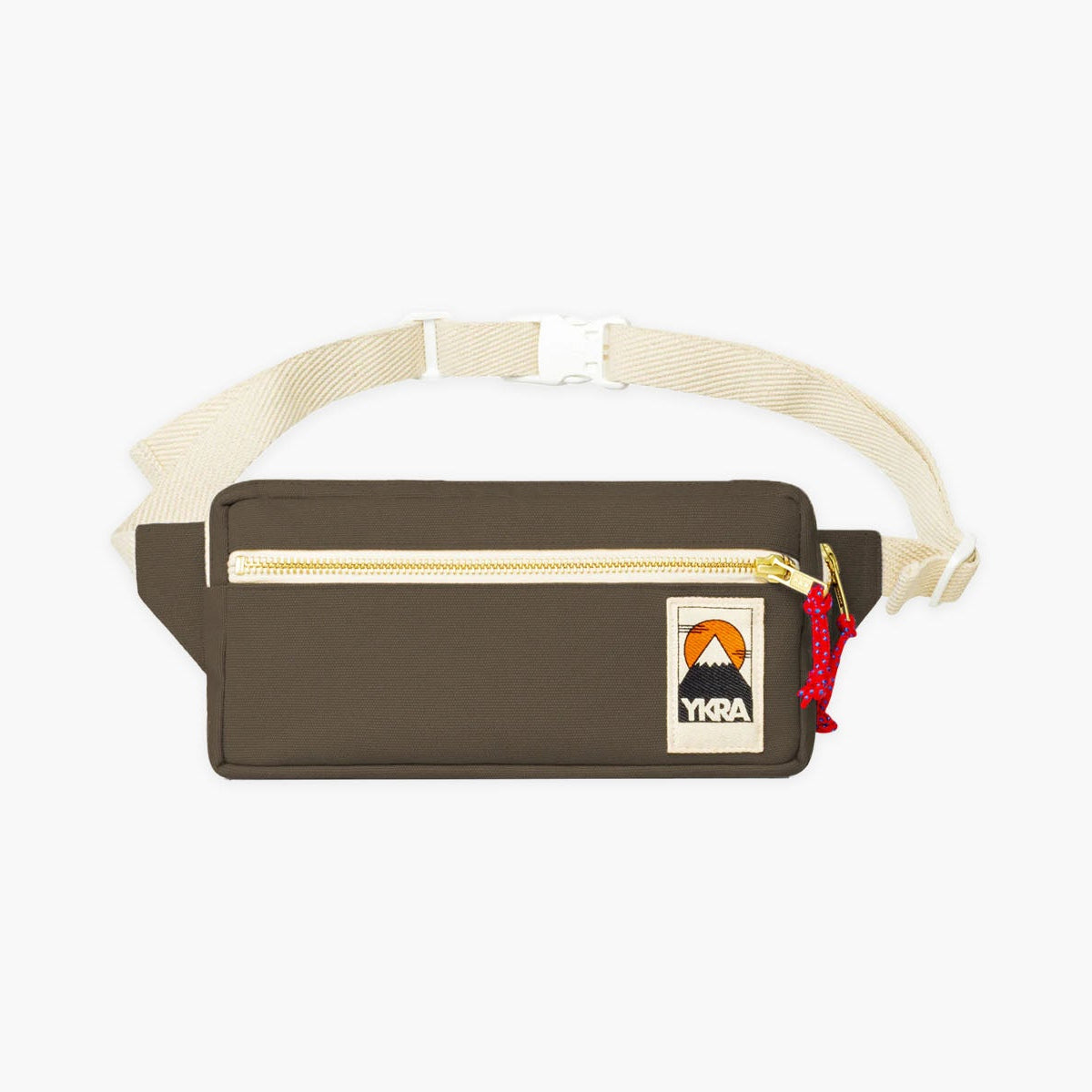 Bawełniana nerka – khaki, YKRA, płócienna saszetka, papierniczy design