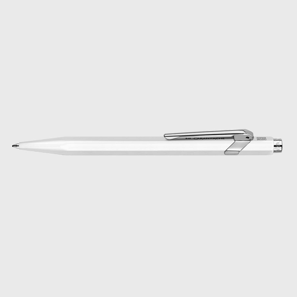 Aluminiowy długopis Caran d'Ache 849 – matowy biały, Caran d'Ache, domowe biuro, artykuły biurowe