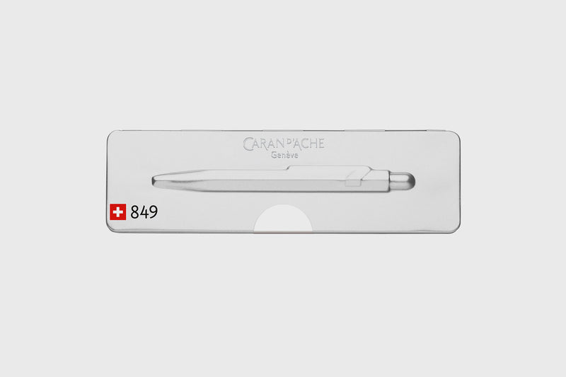 Aluminiowy długopis Caran d'Ache 849 – matowy biały, Caran d'Ache, domowe biuro, artykuły biurowe