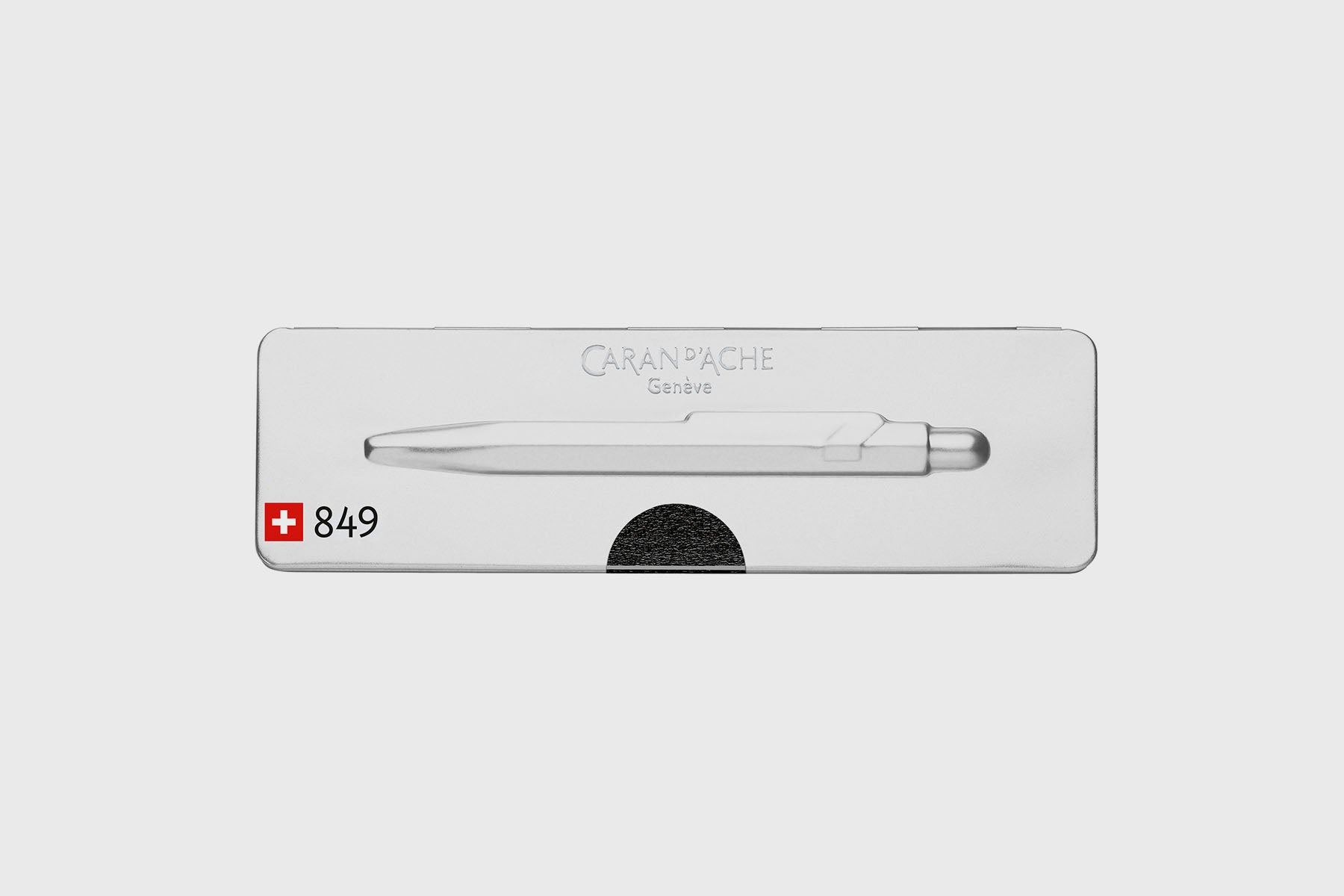 Aluminiowy długopis Caran d'Ache 849 – matowy czarny, Caran d'Ache, domowe biuro, artykuły biurowe
