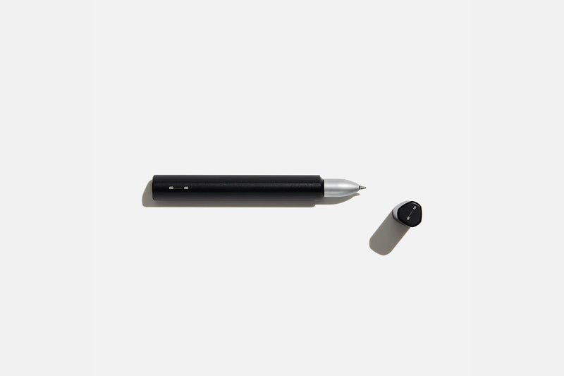 Aluminiowe pióro kulkowe Onigiri z magnetycznym zamknięciem – czarne, before breakfast, domowe biuro, designerskie artykuły biurowe