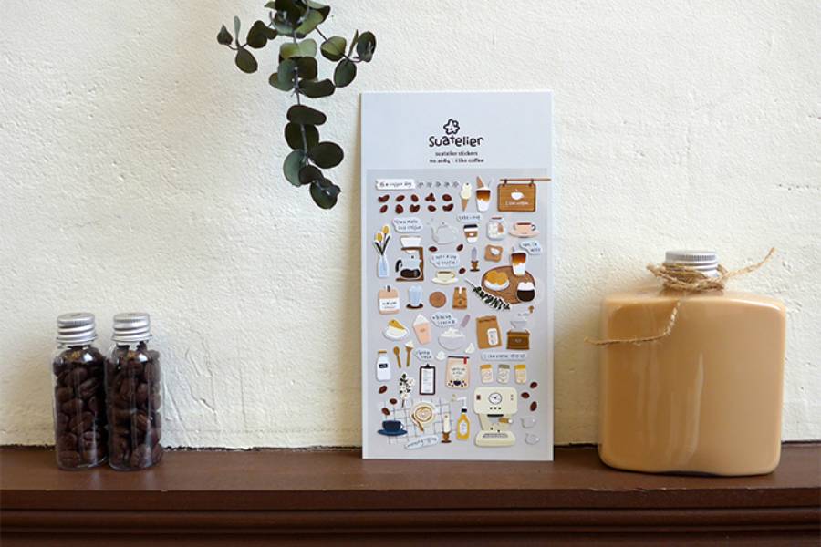 Ozdobne naklejki – kawa, Suatelier, design sklep papierniczy, domowe biuro