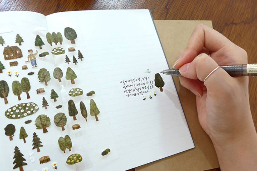 Ozdobne naklejki – las, Suatelier, design sklep papierniczy, domowe biuro