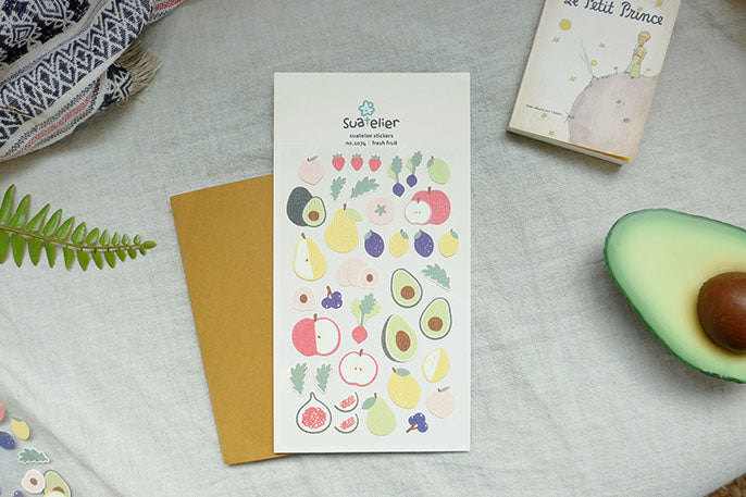 Ozdobne naklejki – owoce, Suatelier, design sklep papierniczy, domowe biuro