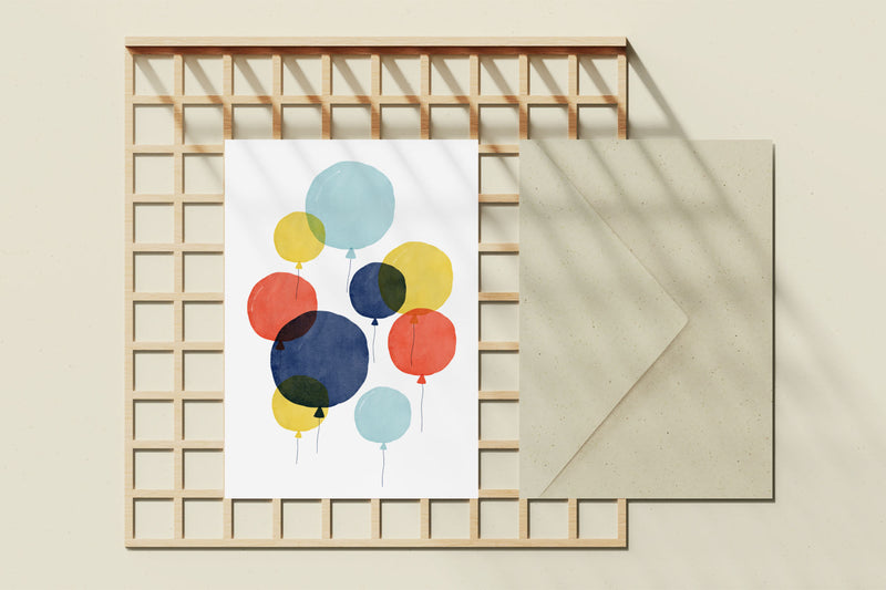 kartka okolicznościowa - balony, Eokke, kartka ozdobna, sklep papierniczy, dizajnerskie artykuły biurowe
