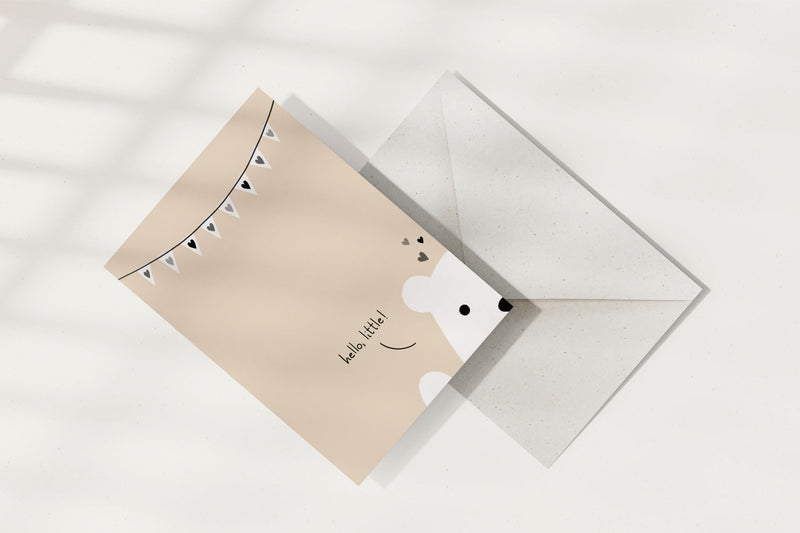 kartka okolicznościowa - niedźwiadek, Eokke, kartka ozdobna, sklep papierniczy, dizajnerskie artykuły biurowe